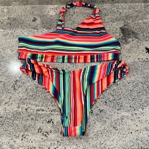 Blackbough one shoulder cheeky bikini.